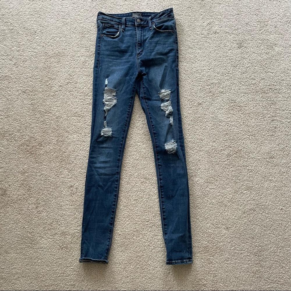 Abercrombie High rise ripped jeans